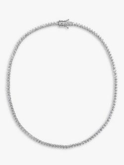 Jools by Jenny Brown 3mm Cubic Zirconia Tennis Necklace, Silver, Silver