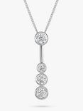 Jools by Jenny Brown 4 Cubic Zirconia Line Drop Pendant Necklace, Silver