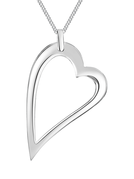 Jools by Jenny Brown Big Dali Heart Pendant Necklace, Silver