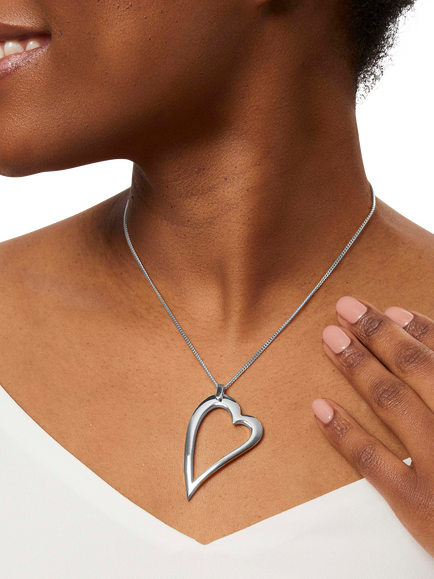 Jools by Jenny Brown Big Dali Heart Pendant Necklace - view 2, Silver