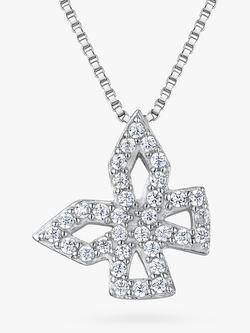 Jools by Jenny Brown Cubic Zirconia Pave Butterfly Pendant Necklace, Silver, Silver