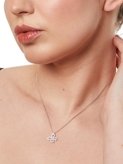 Jools by Jenny Brown Cubic Zirconia Pave Butterfly Pendant Necklace, Silver - view 2, Silver