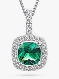 Jools by Jenny Brown Cubic Zirconia Square Halo Pendant Necklace