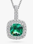 Jools by Jenny Brown Cubic Zirconia Square Halo Pendant