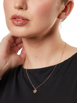 Jools by Jenny Brown Woven Heart Pendant Necklace - view 2, Rose Gold