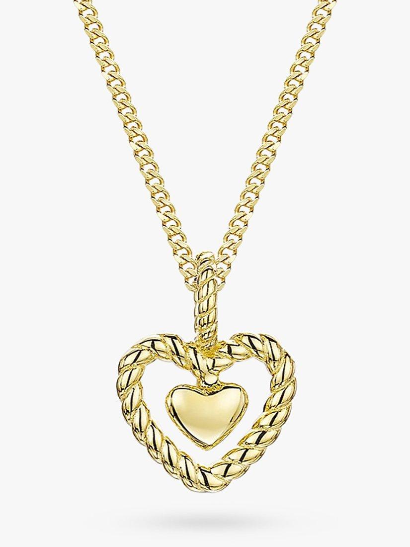 Product image 1 of 4, which shows Jools by Jenny Brown Woven Heart Pendant Necklace, Gold
