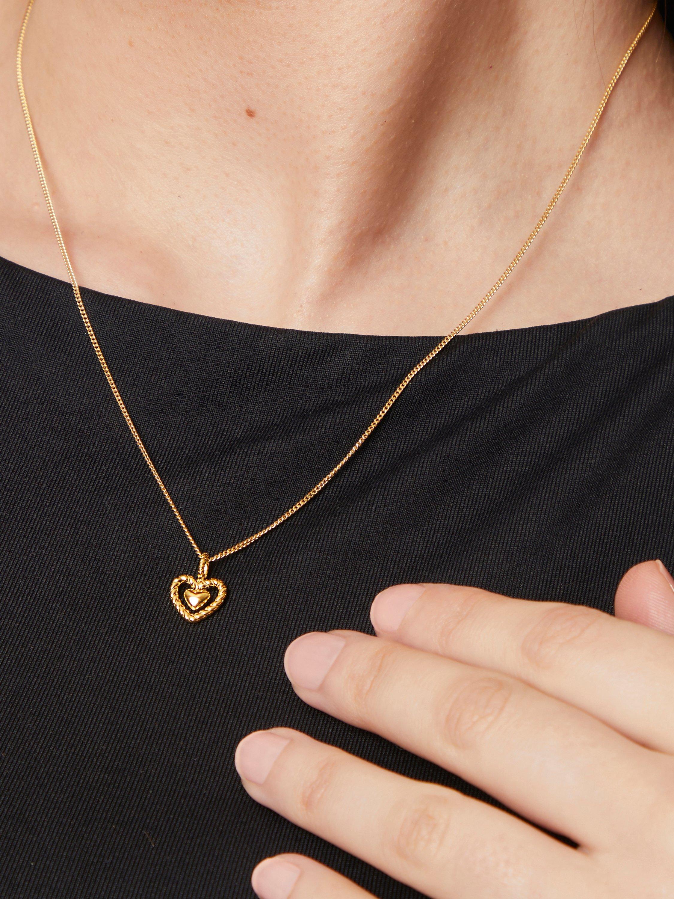 Product image 4 of 4, which shows Jools by Jenny Brown Woven Heart Pendant Necklace, Gold