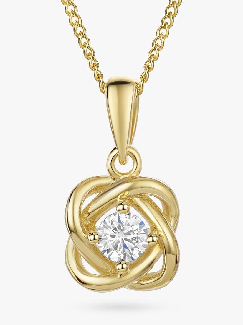 Product image 1 of 4, which shows Jools by Jenny Brown Woven Cubic Zirconia Pendant Necklace, Gold