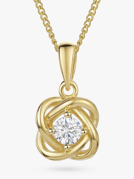 Jools by Jenny Brown Woven Cubic Zirconia Pendant Necklace, Gold