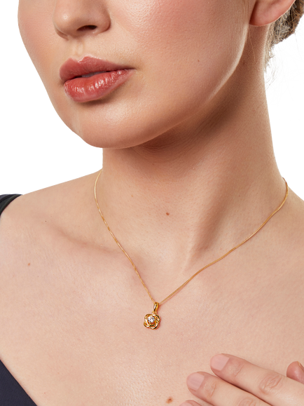 Jools by Jenny Brown Woven Cubic Zirconia Pendant Necklace - view 2, Gold