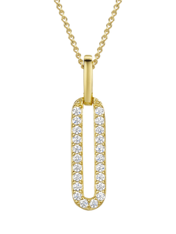 Jools by Jenny Brown Cubic Zirconia Small Link Pendant Necklace, Gold