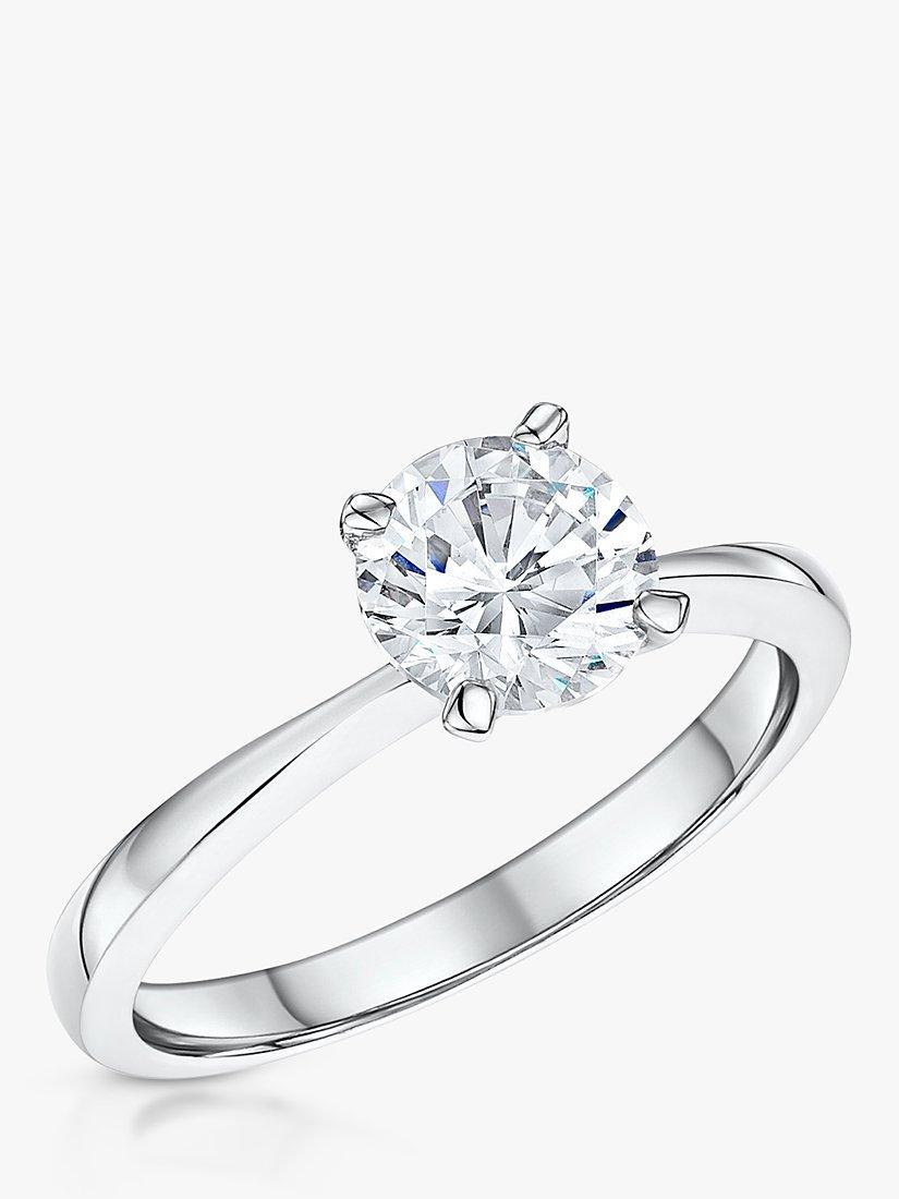 Product image 1 of 3, which shows Jools by Jenny Brown Round Cut Cubic Zirconia Ring, Silver, L