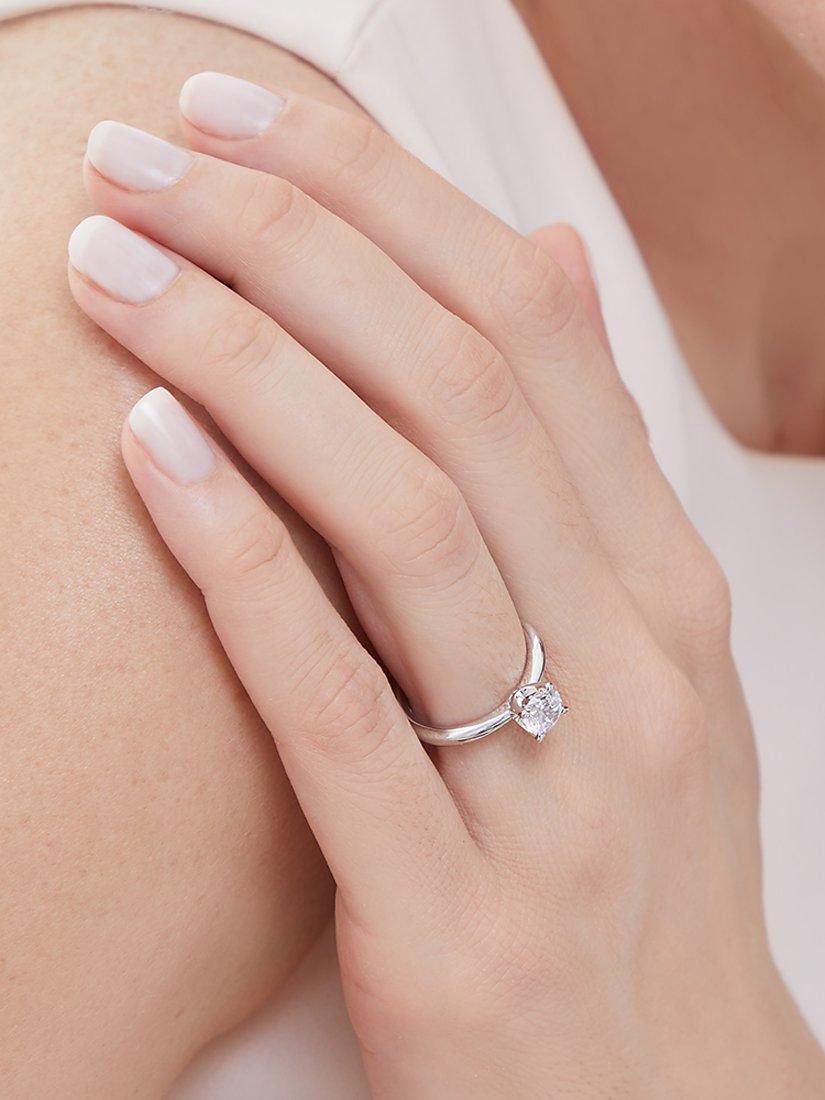 Product image 2 of 3, which shows Jools by Jenny Brown Round Cut Cubic Zirconia Ring, Silver, L
