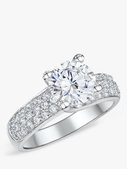 Jools by Jenny Brown 2ct Cubic Zirconia and Pave Ring, Silver, Silver