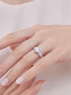 Jools by Jenny Brown 2ct Cubic Zirconia and Pave Ring, Silver - view 2, Silver