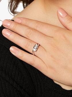 Jools by Jenny Brown 3 Stone Band Ring, Silver - view 2, Silver