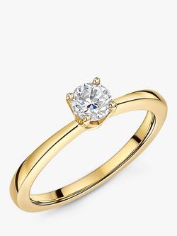 Jools by Jenny Brown Solitaire Round Cut Cubic Zirconia 5mm Ring, Gold, Gold