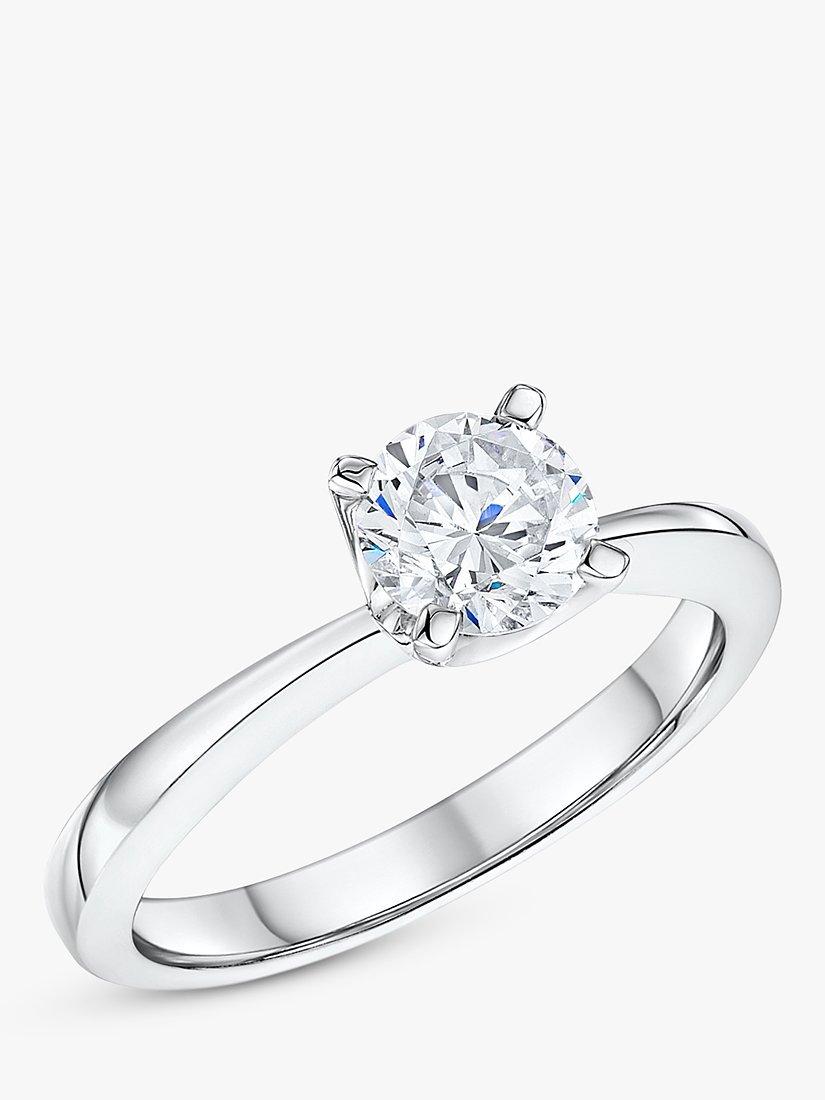 Jools by Jenny Brown Solitaire Round Cut Cubic Zirconia 6.25mm Ring, Silver, L