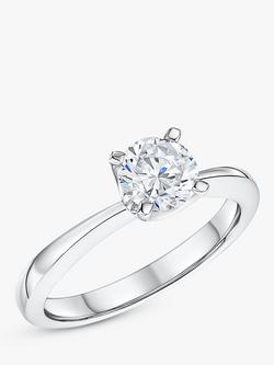 Jools by Jenny Brown Solitaire Round Cut Cubic Zirconia 6.25mm Ring, Silver, Silver
