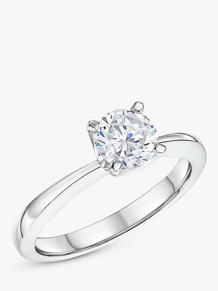 Jools by Jenny Brown Solitaire Round Cut Cubic Zirconia 6.25mm Ring, Silver, Silver
