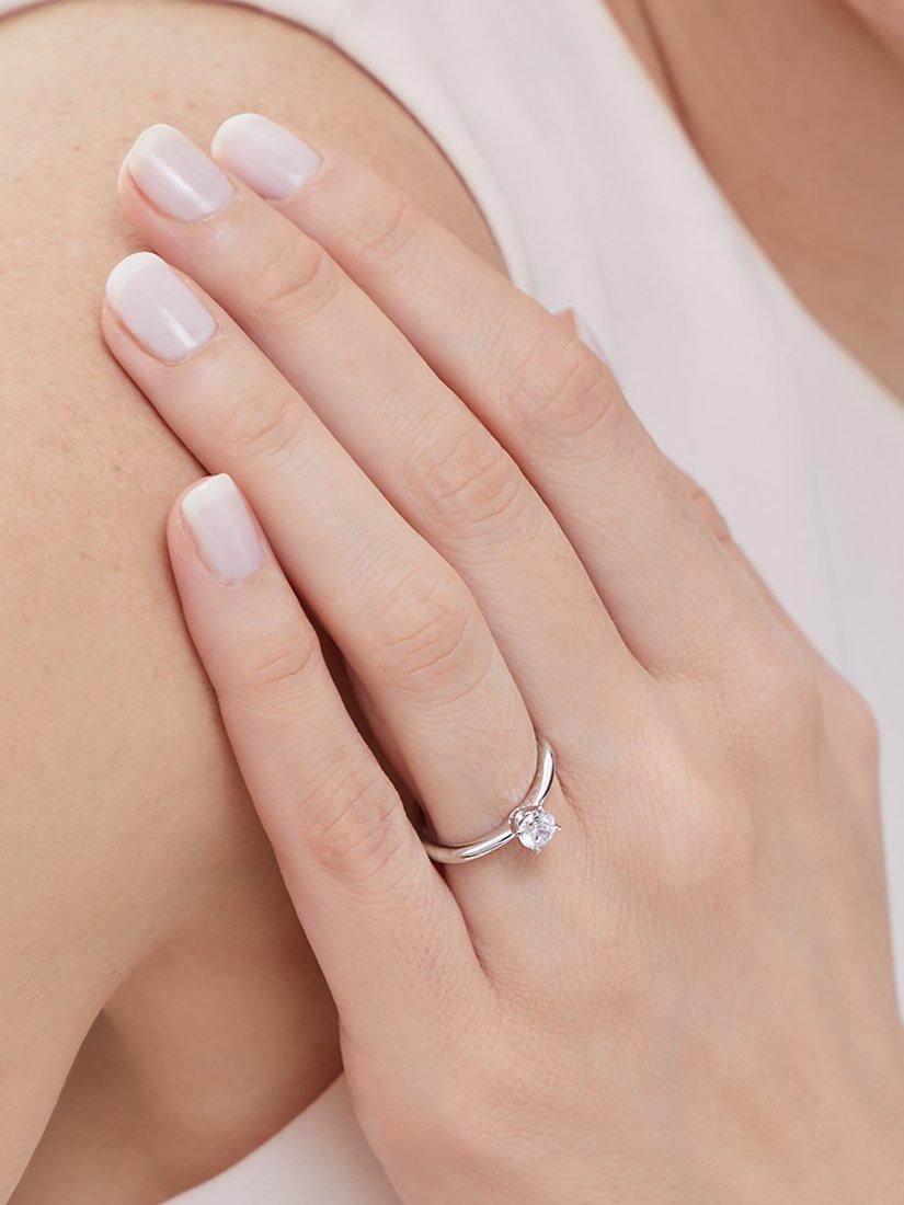 Jools by Jenny Brown Solitaire Round Cut Cubic Zirconia 6.25mm Ring, Silver, L