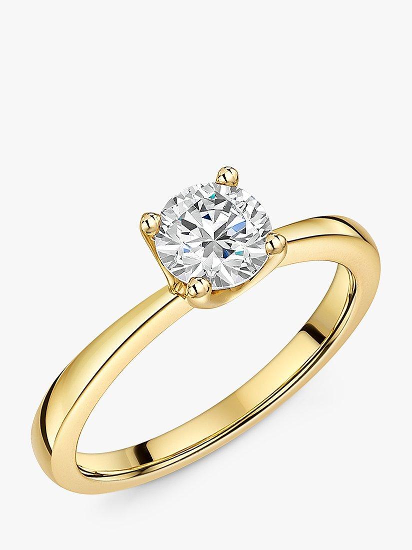 Jools by Jenny Brown Solitaire Round Cut Cubic Zirconia 6.25mm Ring, Gold