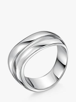Jools by Jenny Brown Double Row Wave Ring, Silver - view 2, Silver