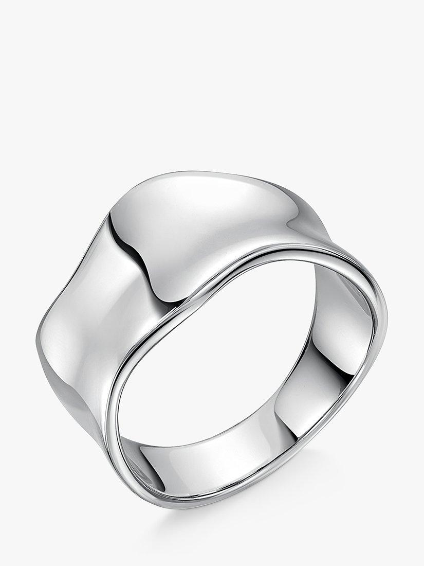 Product image 4 of 5, which shows Jools by Jenny Brown Wide Concave Wave Band Ring, Silver, L