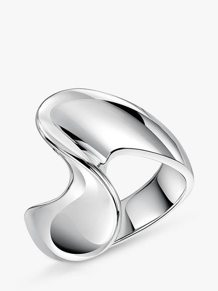 Jools by Jenny Brown Twist Band Ring, Silver, Silver