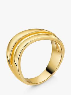 Jools by Jenny Brown Double Row Wave Ring, Gold - view 2, Gold