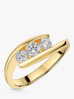 Jools by Jenny Brown 3 Stone Cubic Zirconia Band Ring, Gold, Gold