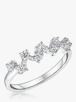 Jools by Jenny Brown Zig Zag Cubic Zirconia Stacking Ring, Silver, Silver