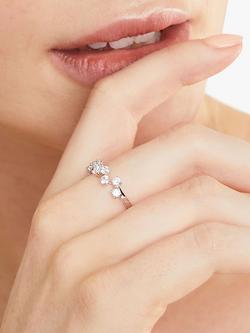 Jools by Jenny Brown Zig Zag Cubic Zirconia Stacking Ring, Silver - view 2, Silver