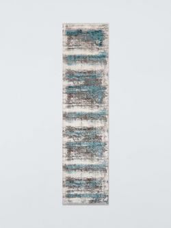 Gooch Luxury Distressed Ombre Runner Rug, L300 x W80 cm, Blue
