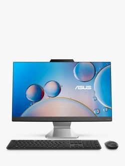 ASUS A3402 AiO All-in-One Desktop PC, Intel Core i3 Processor, 8GB RAM, 512GB SSD, 23.8" Full HD, Black, Black