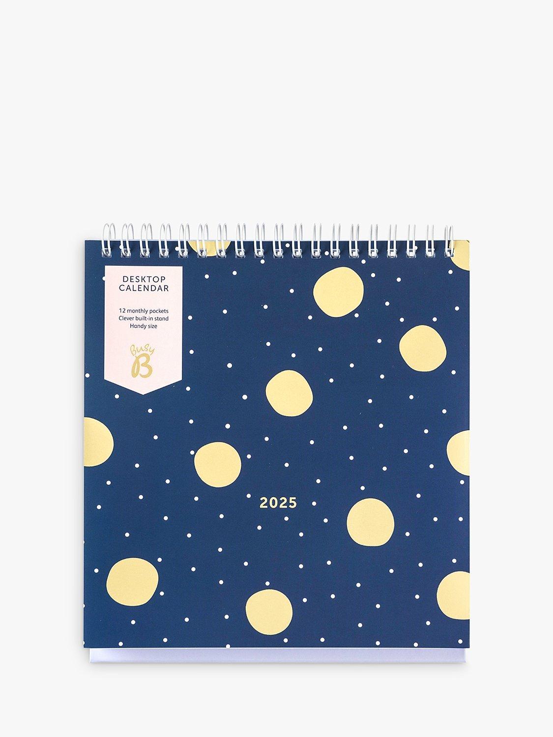 Busy B Polka Dot Desktop 2025 Calendar