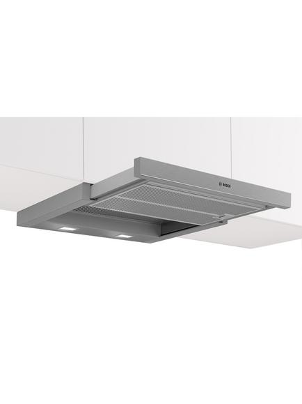 Bosch Series 4 DFS067A51B 60cm Telescopic Cooker Hood with Extra Silent, High Extraction Rate, Silver Metallic, Silver Metallic