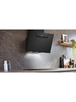 Siemens iQ300 LC67KFN60B 60cm Angled Chimney Cooker Hood, Black - view 2, Black