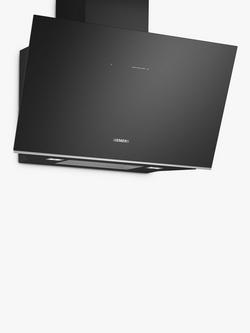 SIEMENS iQ700 LC91KLT60B 90cm Angled Chimney Cooker Hood, Black, Black