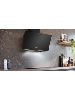SIEMENS iQ700 LC91KLT60B 90cm Angled Chimney Cooker Hood, Black - view 2, Black