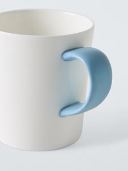 John Lewis Short Bone China Mug, 240ml - view 2, Blue