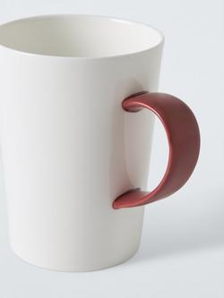 John Lewis Tall Bone China Mug, 450ml - view 2, Deep Red