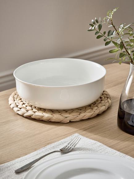 John Lewis + Queensberry Hunt Cupola Bone China Serve Bowl, 28cm, White - view 2, 