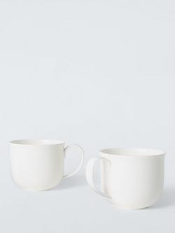 John Lewis + Queensberry Hunt Cupola Bone China Coffee Mug, Set of 2, 380ml, White, 