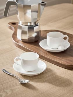 John Lewis + Queensberry Hunt Cupola Bone China Espresso Cup & Saucer, Set of 2, 95ml, White - view 2, 