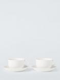 John Lewis + Queensberry Hunt Cupola Bone China Cup & Saucer, Set of 2, 280ml, White