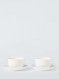 John Lewis + Queensberry Hunt Bone China Cup & Saucer, Set of 2, 280ml, White