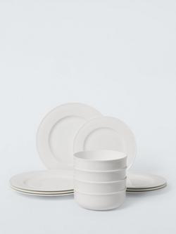 John Lewis + Queensberry Hunt Cupola Bone China Dinneware Set, 12 Piece, White, 