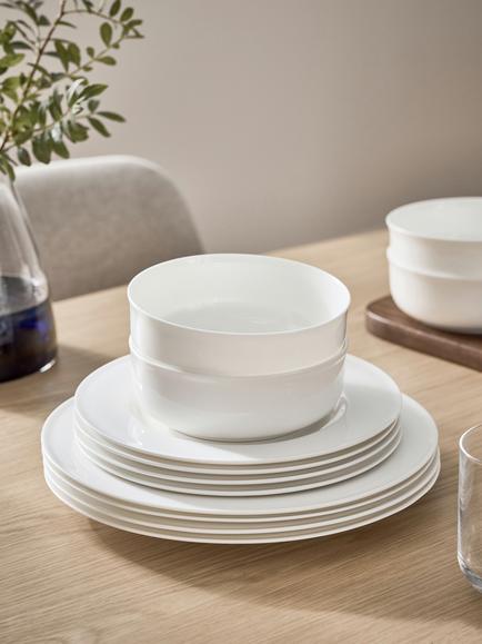John Lewis + Queensberry Hunt Cupola Bone China Dinneware Set, 12 Piece, White - view 2, 
