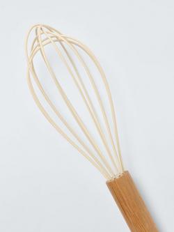 John Lewis Wood Handle Silicone Whisk - view 2, Cream